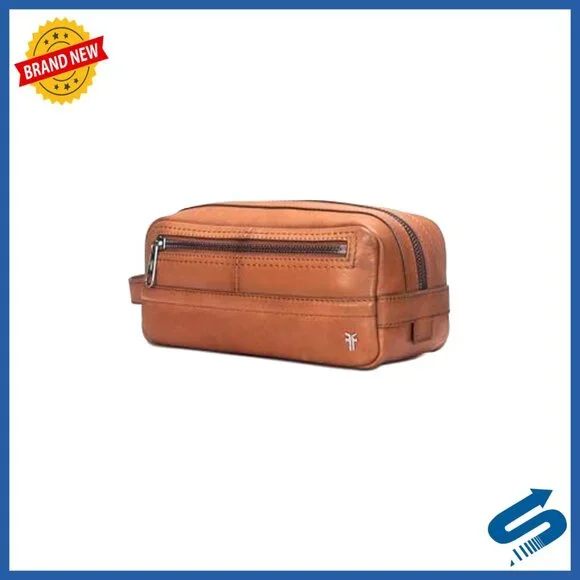 Genuine Leather Men's Dopp Kit Bag with Organization Pockets